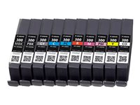 Canon PFI-MBK/PBK/CO/GY/R/C/M/Y/PC/PM 10 Ink Cartridge Multipack - 10 pakettia - 14.4 ml - mattamusta, valokuva-magenta, punainen, keltainen, magenta, valokuvamusta (photo black), valokuva-sinivihreä, harmaa, sinivihreä, chroma optimizer - alkuperäinen - mustesäiliö malleihin imagePROGRAF PRO-300 4192C008