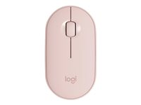 Logitech Pebble M350 - Hiiri - optinen - 3 painiketta - langaton - Bluetooth, 2.4 GHz - USB johdoton vastaanotin - ruusu 910-005717