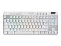 Logitech G PRO X TKL - Näppäimistö - taustavalaistu - langaton - Bluetooth, 2.4 GHz - QWERTY - pohjoismainen (tanska/suomi/norja/ruotsi) - näppäinkytkin: Tactile - valkoinen 920-012146