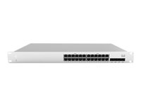 Cisco Meraki Cloud Managed MS210-24P - Kytkin - Hallinnoitu - 24 x 10/100/1000 (PoE+) + 4 x Gigabit SFP (uplink) - työpöytä, telineeseen asennettava - PoE+ (370 W) MS210-24P-HW