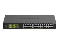 NETGEAR GS324P - Kytkin - hallitsematon - 16 x 10/100/1000 (PoE+) + 8 x 10/100/1000 - työpöytä, telineeseen asennettava - PoE+ (190 W) GS324P-100EUS