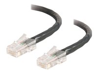 C2G Cat5e Non-Booted Unshielded (UTP) Network Crossover Patch Cable - Risteytyskaapeli - RJ-45 (uros) to RJ-45 (uros) - 50 cm - UTP - CAT 5e - säikeinen, uniboot - musta 83314