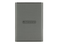 Transcend ESD360C - SSD - 2 Tt - ulkoinen (kannettava) - USB 3.2 Gen 2x2 (USB-C liitin) - AES 256 bittiä - harmaa TS2TESD360C