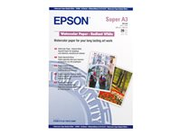 Epson - Hohtavan valkoinen - A3 plus (329 x 423 mm) - 188 g/m² - 20 arkki (arkit) vesiväripaperi malleihin SureColor P5000, P800, SC-P10000, P20000, P5000, P700, P7500, P900, P9500 C13S041352