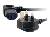 C2G Universal Power Cord - Virtajohto - BS 1363 (uros) to power IEC 60320 C13 - 2 m - 90° liitin, valettu - musta 88520