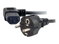 C2G Universal Power Cord - Virtajohto - power CEE 7/7 (uros) to power IEC 60320 C13 - 5 m - 90° liitin, valettu - musta - Eurooppa 88536