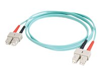 C2G SC-SC 10Gb 50/125 OM3 Duplex Multimode PVC Fiber Optic Cable (LSZH) - Verkkokaapeli - SC (monitila) (uros) to SC (monitila) (uros) - 10 m - kuituoptinen - kaksipuolinen (duplex) - 50 / 125 micron - OM3 - ei sisällä halogeenia - sinivihreä 85518