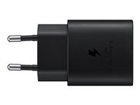 Samsung Fast Charging Wall Charger EP-TA800 - Verkkosovitin - 25 watti(a) - 3 A - SFC (24 pin USB-C) - johdossa: USB-C - musta malleihin Galaxy A20, A50, A70, A8s, M30, M40, Note10, S20, S20 5G, S20+ 5G, Z Flip, Z Flip 5G EP-TA800XBEGWW