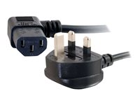 C2G Universal Power Cord - Virtajohto - BS 1363 (uros) to power IEC 60320 C13 - 5 m - 90° liitin, valettu - musta 88522