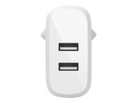 Belkin BoostCharge - Verkkosovitin - 24 watti(a) - 2 lähtöliittimet (USB) - valkoinen WCD001VF1MWH