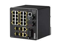 Cisco Industrial Ethernet 2000 Series - Kytkin - Hallinnoitu - 16 x 10/100 + 2 x combo Gigabit SFP + 2 x Fast Ethernet SFP - DIN-kiskoon kiinnitettävä IE-2000-16TC-G-E