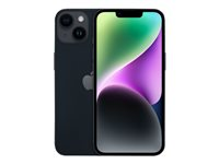 Apple iPhone 14 Plus - 5G älypuhelin - Kaksois-SIM / sisäinen muisti 128 Gt - OLED-näyttö - 6.7" - 2778 x 1284 pikseliä - 2 takakameraa 12 MP, 12 MP - front camera 12 MP - keskiyö MQ4X3QN/A