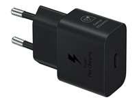 Samsung EP-T2510N - Verkkosovitin - 25 watti(a) - 3 A - PD 3.0, PD/PPS, SFC (24 pin USB-C) - johdossa: USB-C - musta EP-T2510NBEGEU