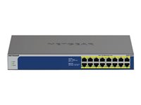 NETGEAR GS516PP - Kytkin - hallitsematon - 16 x 10/100/1000 (PoE+) - työpöytä, telineeseen asennettava - PoE+ (260 W) GS516PP-100EUS