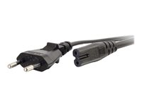 C2G Non-Polarised Power Cord - Virtajohto - power IEC 60320 C7 to power CEE 7/7 (uros) - vaihtovirta 250 V - 3 m - valettu - musta - Eurooppa 80618