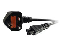 C2G Laptop Power Cord - Virtajohto - IEC 60320 C5 to BS 1363 (uros) - vaihtovirta 250 V - 50 cm - valettu - musta - Yhdistynyt kuningaskunta 80600