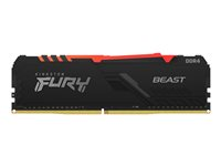 Kingston FURY Beast RGB - DDR4 - pakkaus - 32 Gt: 2 x 16 Gt - DIMM 288 nastaa - 3200 MHz / PC4-25600 - CL16 - 1.35 V - puskuroimaton - non-ECC - musta KF432C16BBAK2/32