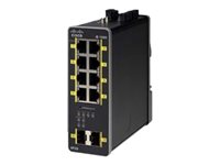 Cisco Industrial Ethernet 1000 Series - Kytkin - Hallinnoitu - 8 x 10/100/1000 (PoE+) + 2 x 1000Base-X SFP (uplink) - DIN-kiskoon kiinnitettävä - PoE+ - DC power IE-1000-8P2S-LM