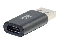 C2G USB C to USB Adapter - SuperSpeed USB Adapter - 5Gbps - F/M - USB-sovitin - 24 pin USB-C (naaras) käännettävä to USB Type A (uros) - USB 3.0 - valettu - musta 54427