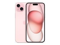 Apple iPhone 15 Plus - 5G älypuhelin - Kaksois-SIM / sisäinen muisti 128 Gt - OLED-näyttö - 6.7" - 2796 x 1290 pixels - 2 takakameraa 48 MP, 12 MP - front camera 12 MP - vaaleanpunainen MU103QN/A