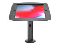 Compulocks iPad 10.2" Space Enclosure Tilting Stand 4" - Asennuspakkaus (kotelo, pylvästeline) malleihin tabletti - lukittava - korkealaatuinen alumiini - musta -näytön koko: 10.2" - pöytäasennus malleihin Apple 10.2-inch iPad (7. sukupolvi, 8. sukupolvi, 9. sukupolvi) TCDP04102IPDSB