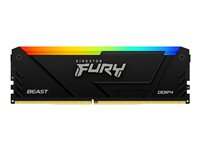Kingston FURY Beast RGB - DDR4 - moduuli - 8 Gt - DIMM 288 nastaa - 2666 MHz - CL16 - 1.2 V - puskuroimaton - on-die ECC - musta KF426C16BB2A/8