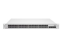 Cisco Meraki Cloud Managed MS250-48LP - Kytkin - L3 - Hallinnoitu - 48 x 10/100/1000 (PoE+) + 4 x SFP+ - työpöytä, telineeseen asennettava - PoE+ (370 W) MS250-48LP-HW