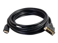 C2G 0.5m (1.6ft) HDMI to DVI Cable - HDMI to DVI-D Adapter Cable - 1080p - Sovitinkaapeli - DVI-D uros to HDMI uros - 50 cm - suojattu - musta 42513