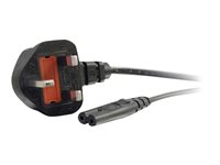 C2G Non-Polarised Power Cord - Virtajohto - power IEC 60320 C7 to BS 1363 (uros) - vaihtovirta 250 V - 3 m - valettu - musta - Yhdistynyt kuningaskunta 80613