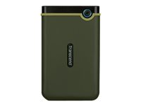 Transcend StoreJet 25M3 - Kiintolevyasema - 2 Tt - ulkoinen (kannettava) - 2.5" - USB 3.1 Gen 1 - AES 256 bittiä - military green TS2TSJ25M3G