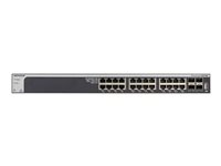 NETGEAR Smart XS728T - Kytkin - L3 Lite - smart - 24 x 10GBase-T + 4 x 10 Gigabit SFP+ - työpöytä, telineeseen asennettava XS728T-100NES