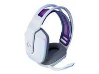 Logitech G G733 LIGHTSPEED Wireless RGB Gaming Headset - Kuulokkeet + mikrofoni - täysikokoinen - 2,4 GHz - langaton - valkoinen 981-000883