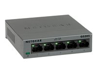 NETGEAR GS305 - Kytkin - hallitsematon - 5 x 10/100/1000 - työpöytä, seinään asennettava GS305-300PES