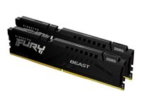 Kingston FURY Beast - DDR5 - pakkaus - 32 Gt: 2 x 16 Gt - DIMM 288 nastaa - 5200 MHz / PC5-41600 - CL36 - 1.25 V - puskuroimaton - on-die ECC - musta KF552C36BBEK2-32