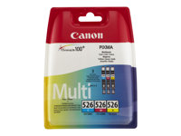 Canon CLI-526 Multipack - 3 pakettia - keltainen, sinivihreä, magenta - alkuperäinen - mustesäiliö malleihin PIXMA iP4950, iX6550, MG5350, MG6150, MG6250, MG8150, MG8250, MX715, MX885, MX892, MX895 4541B009