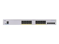 Cisco Business 350 Series 350-24P-4G - Kytkin - L3 - Hallinnoitu - 24 x 10/100/1000 (PoE+) + 4 x Gigabit SFP - telineeseen asennettava - PoE+ (195 W) CBS350-24P-4G-EU