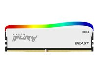 Kingston FURY Beast - RGB Special Edition - DDR4 - moduuli - 8 Gt - DIMM 288 nastaa - 3200 MHz / PC4-25600 - CL16 - 1.35 V - puskuroimaton - non-ECC - valkoinen KF432C16BWA/8