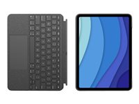 Logitech Combo Touch - Näppäimistö- ja kalvokotelo - sekä kosketuslevy - taustavalaistu - Apple Smart connector - QWERTY - espanjalainen - oxfordinharmaa malleihin Apple 11-inch iPad Pro (1. laitesukupolvi, 2. sukupolvi, 3. sukupolvi) 920-010145