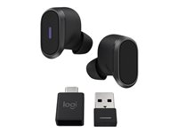 Logitech Zone True Wireless - Aidosti langattomat kuulokkeet mikrofonilla varustettu - korvansisäiset - Bluetooth - aktiivinen melunpoisto - grafiitti 985-001082