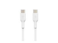 Belkin BoostCharge - USB-kaapeli - 24 pin USB-C (uros) to 24 pin USB-C (uros) - 1 m - valkoinen CAB003BT1MWH