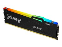 Kingston FURY Beast RGB - DDR5 - moduuli - 32 Gt - DIMM 288 nastaa - 5200 MHz / PC5-41600 - CL36 - 1.25 V - puskuroimaton - on-die ECC - musta KF552C36BBEA-32