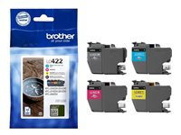 Brother LC422 Value Pack - 4 pakettia - musta, sinivihreä, magenta, keltainen - alkuperäinen - mustepatruuna malleihin Brother MFC-J5340DW, MFC-J5345DW, MFC-J5740DW, MFC-J6540DW, MFC-J6940DW LC422VAL