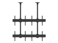 Multibrackets M Ceiling Mount Pro MBC2X2U - Asennuspakkaus (2 kattolevyä, 6 rails, 4 tolppakiinnikettä, 8 fixed arms, 8 laajennusputkea (80 cm), 2 kattolevyn suojusta) malleihin 4 LCD-näyttöä - alumiini, teräs - musta -näytön koko: 40"-65" - kattoon asennettava 7350073733552