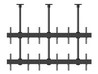 Multibrackets M Pro MBC3X2U2 - Asennuspakkaus (kattoasennus) malleihin 12 LCD displays - alumiini, teräs - musta -näytön koko: 40"-65" - kattoon asennettava 7350073733606