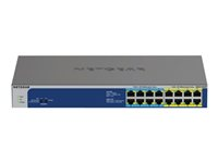 NETGEAR GS516UP - Kytkin - hallitsematon - 8 x 10/100/1000 (PoE+) + 8 x 10/100/1000 (PoE++) - työpöytä, telineeseen asennettava - PoE++ (380 W) GS516UP-100EUS