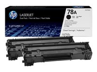 HP 78A - 2 pakettia - musta - alkuperäinen - LaserJet - väriainekasetti (CE278AD) malleihin LaserJet Pro M1536dnf, P1566, P1606DN CE278AD