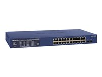 NETGEAR Smart GS724TPP - Kytkin - L3 Lite - smart - 24 x 10/100/1000 (PoE+) + 2 x 1000Base-X SFP (uplink) - telineeseen asennettava - PoE+ (380 W) GS724TPP-100EUS