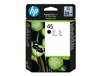 HP 45 Large - 42 ml - Large - musta - alkuperäinen - mustepatruuna malleihin Deskjet 83X; Officejet G55, g85, R40, R60, R80, T45, T65; Officejet Pro 11XX; psc 500 51645AE